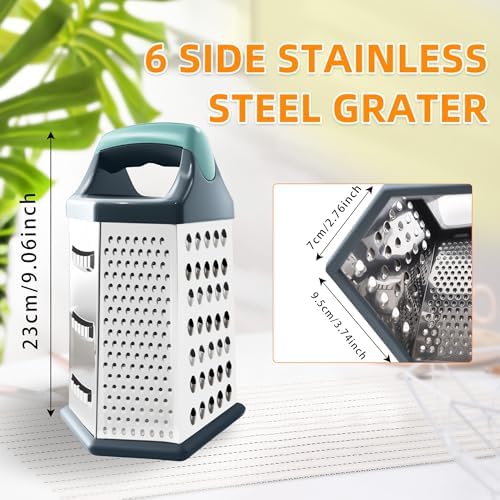 Box Grater for Kitchen 6 Sided