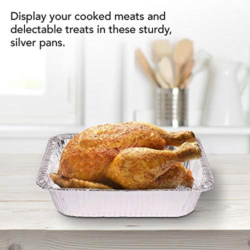 Stock Your Home Aluminum Pans 9x13 Disposable Foil Baking Pans (Pack Of 100) - Half Size Steam Table Deep Pans - Tin Foil Pans Great for Cooking, Heating, Storing, Prepping Food