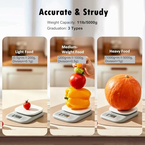 NUTRI FIT Small Food Scale Digital Kitchen Scales Weight Grams Ounces White