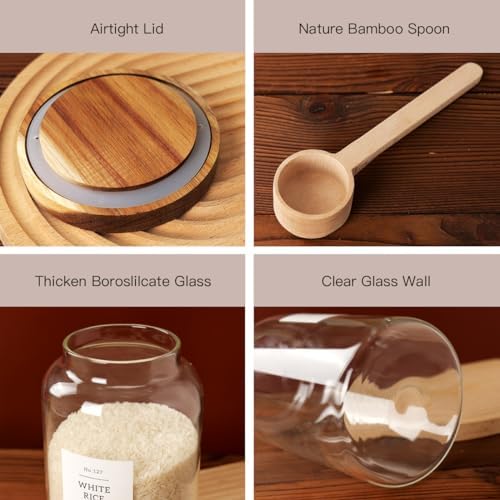 CZSZYGHBAO 2 PCS Large Glass Jar with Airtight Lid, Glass Food Storage Jars for Tea,Spice,Cereal, Egg,Flour,Coffee and More(98 FL OZ/2800 ml)