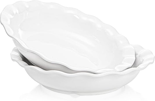 Fasmov 2 Pack Melamine Serving Bowls, 12inch Larger Salad Bowls, Lightweight and Unbreakable Mixing Bowl for Prepping and Serving Food, Dishwasher Safe, BPA Free, White