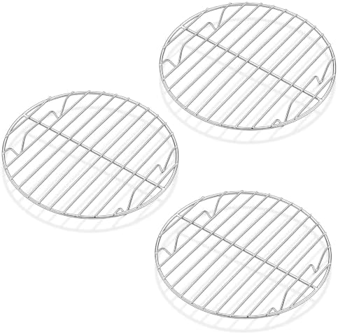 Herogo 3 Pack Steaming Cooling Racks, 7.6 inch Round Baking Canning Racks