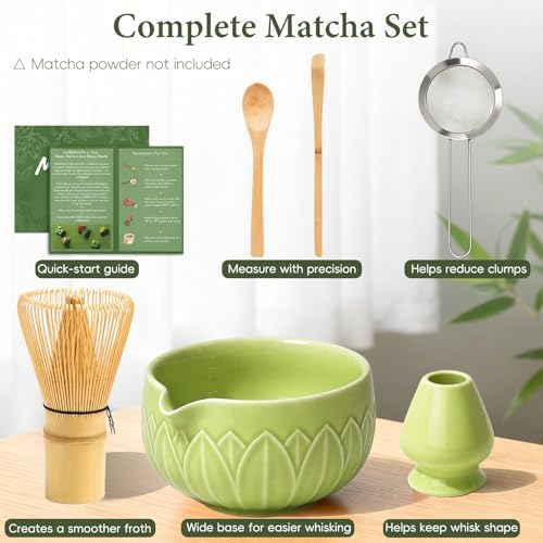 Matcha Whisk Set with Ceramic Bowl & Bamboo Chasen