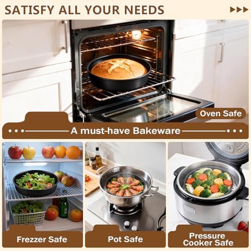 P&P CHEF 9 Inch Cake Pan Set of 1, 1 Pc Nonstick Round Cake Baking Pans