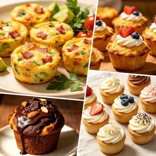 CAKETIME Silicone Muffin Pans for Baking, Metal Reinforced Frame Regular 12 Cups & Mini 24 Cups Cupcake Pan Set Nonstick Muffin Pan for Homemade Baking Easy to Handle