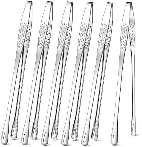 meekoo 6 Pcs Stainless Steel Korean BBQ Grill Tongs