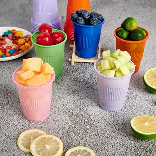 Lilymicky 500 Pack 7 oz Disposable Plastic Cup in 5 colors, Great for Party