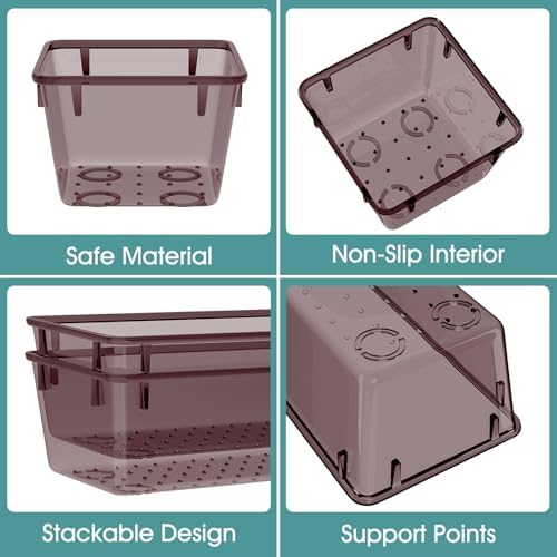 25 PCS Plastic Drawer Organizer Set, Makeup Organizers and Storage Bins