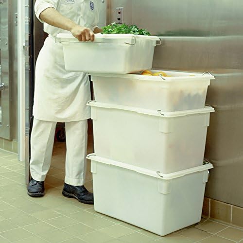 Rubbermaid Commercial Products Food Storage Box/Tote for Restaurant/Kitchen/Cafeteria, 12.5 Gallon, White