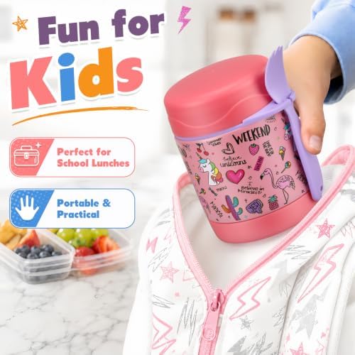 10oz Soup Thermo for Hot Food Kids,Lunch Thermo Kids Food Jar with Spoon
