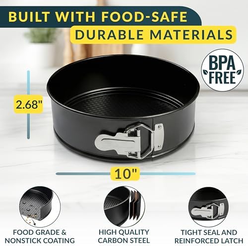 Cheesecake Pan 10" Carbon Steel With Removable Bottom – Leakproof Design