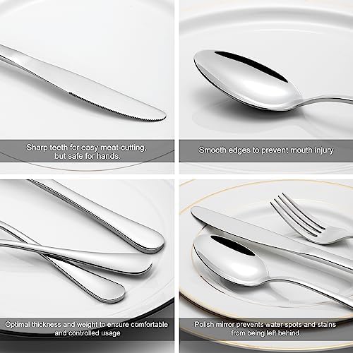 Compralo Silverware Set for 12, Stainless Steel 60 Piece Flatware Set
