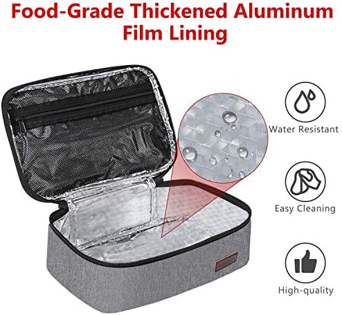 Gloppie Small Lunch Bag, Insulated Lunch Box for Adults & Kids, Grey