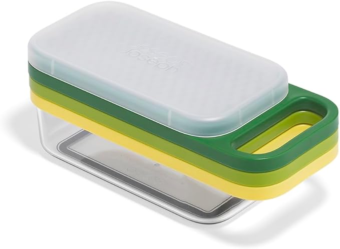 Joseph Joseph Multi-Grate & Store Cheese Grater & Zester Set, 3-in-1 Box Grater with Food Storage Container