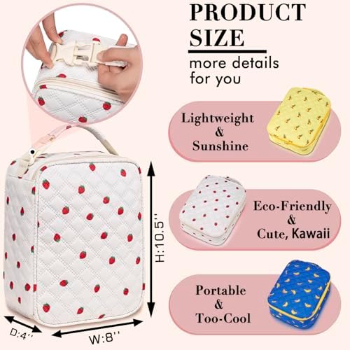 TuErCao Lunch Box Kids for School, Lightweight Small Lunch Bag for Boys Girls for School, Office, Picnic, Compact Reusable Clip LunchBox Fits Bento Boxes, Snack and Foods, Pineapple