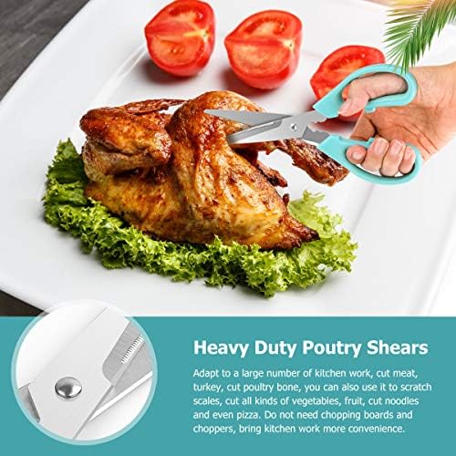 iBayam 3-Color Stainless Steel Dishwasher Safe Kitchen Shears Food Scissors