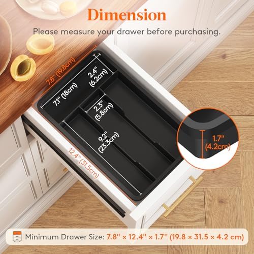 Lifewit Silverware Drawer Organizer Tray, Cutlery Storage for Kitchen