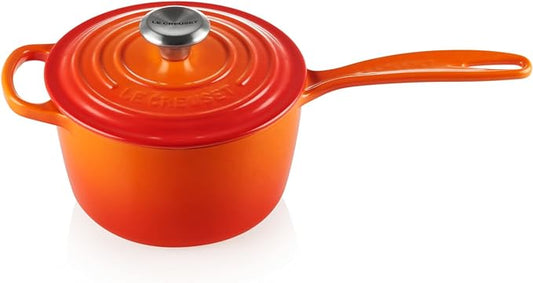 Le Creuset Enameled Cast Iron Signature Saucepan, 1.75 qt., Flame