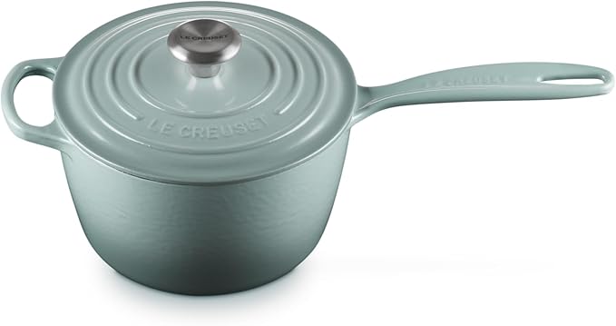 Le Creuset Enameled Cast Iron Signature Saucepan, 2.25 qt., Sea Salt