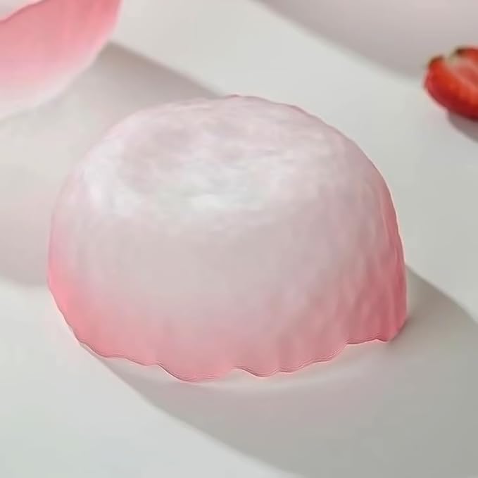 Glass Salad Bowl Irregular Lotus Flower Shape Serving Bowls, Mixing Nut Bowls for Kitchen Fruist, Snack, Dessert, and Ice Cream Candy Dishes (Crystal Gradient Pink, Large)