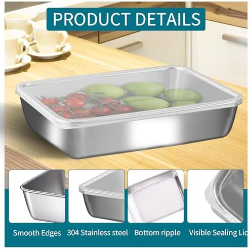 GIUOIDUO Stainless Steel Lunch Box 6-Pack,Stackable Snack Storage Boxes, Lid Food Container, Reusable Food Storage Container for Travel and Work, Dishwasher Safe, Freezer Safe