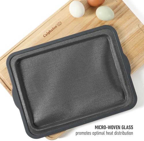 Calphalon Omni 12 x 9-Inch Cookie Sheet with GlassFlex Technology, Flexible Silicone & Micro-Woven Glass Core for Ultra Airflow & Crisp Baking