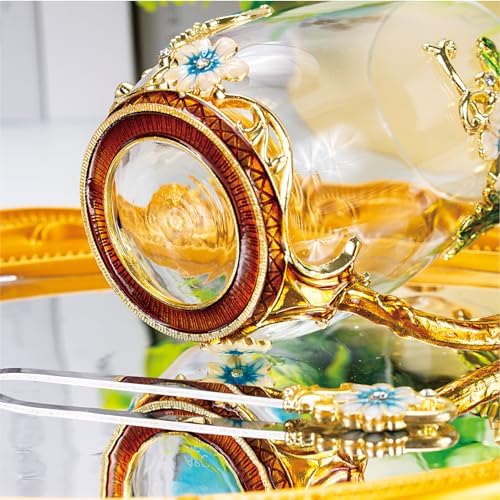 Flower Tea Cup,Butterfly Daisy Glass Fancy Coffee Mug with Spoon,Gift Box for Her Mom Wife Grandma Girls Friends Valentines Christmas Birthday Present Idea for Juice,Hot/Cold Drinks Use