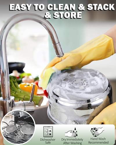Cook N Home Basics 5.5 Quart Stainless Steel Stock Pot with Lid, Cooking Pot for Pasta, Soup, Stay-Cool Silicone Handle, Stockpot with Even Heating, Oven Safe, Cookware for Canning, Boiling, Simmer