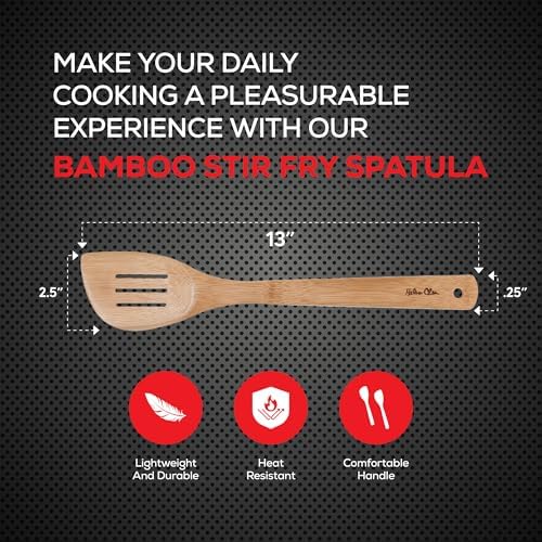 Helen’s Asian Kitchen Slotted Spatula, Natural Bamboo, 13-Inch
