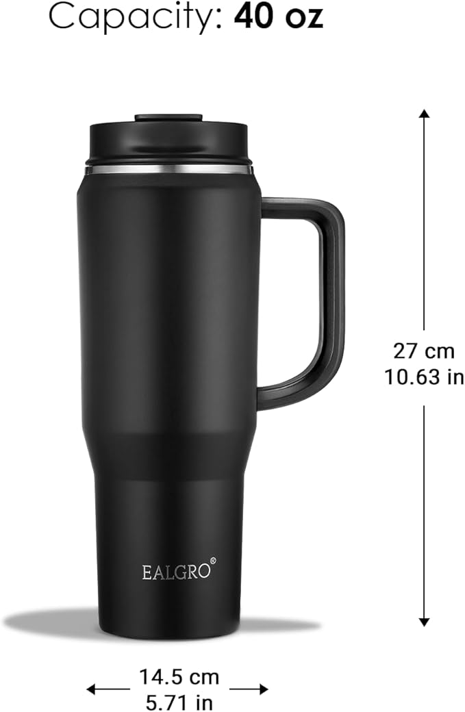 40 oz Tumbler with Handle, Insulated Tumblers with Lid and Straw, Large Metal Sports Water Bottle Jug, Thermal Stainless Steel Travel Coffee Mug Cup, Lavender