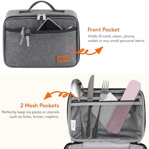 Lifewit Freezable Lunch Box, Insulated Reusable Lunch Bag with 2 Ice Packs