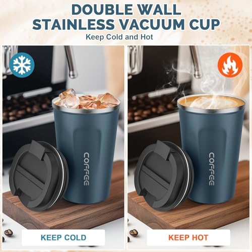 CS COSDDI 12 oz Coffee Mug - Stainless Steel Coffee Cup with Leakproof Lid