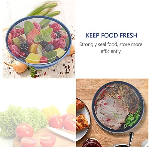 BoxedHome BPA Free Plastic Round Mixing Bowl with Lids, 12 Pack Nesting Bowls with Lids Set, Microwave and Dishwasher Safe Prep & Serving Bowls Great for Mixing, Baking, Serving (Blue, 12pcs)