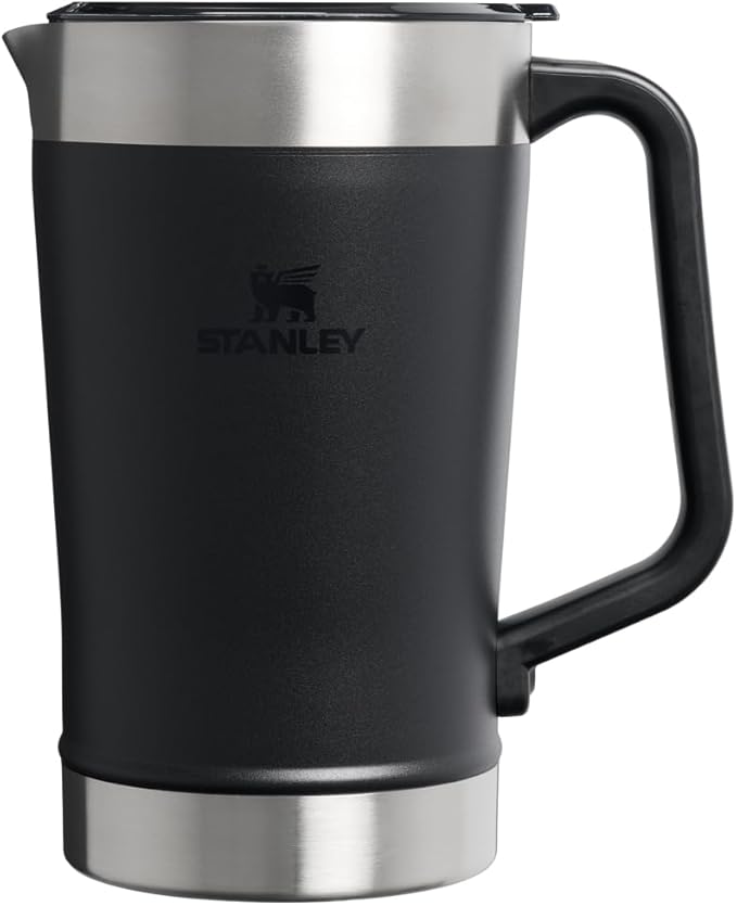 Stanley Stay-Chill Pitcher 64 oz | Cold Water, Beer, and Drink Pitcher with Lid | Large Capacity Durable Beverage Container with Handle | Insulated Stainless Steel | BPA-Free