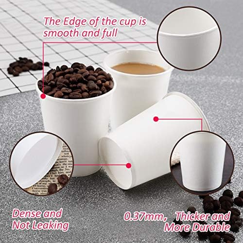 Paper Cups 8 Oz, 120 Pack Paper Coffee Cups 8 Oz, Disposable Cups for Hot and Clod Beverage, White Water Cups, Disposable Tea Cups for Home Office Party Travel
