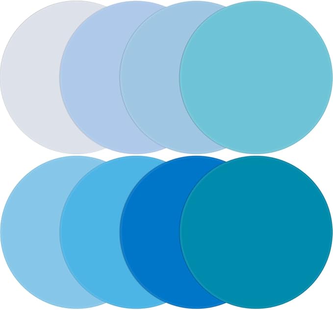 Chuangdi 8 Pcs Jar Opener Rubber Jar Gripper Pads 5'' Round Coasters Heat Insulation Pad Trivet Non Tear Multi-Purpose Bottle Lid Openers for Arthritic Weak Hands Kitchen Supplies(Blue Series)