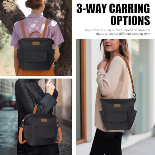 Joymee Insulated Lunch Bag For Women Reusable Leakproof -Black