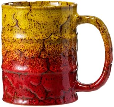 Coffee Mug,20 Oz Coffee Cups Ceramic Tea Cup Large Coffee Mug for Office and Home - Dishwasher and Microwave Safe Novelty Coffee Mug(1,Yellow and Red)