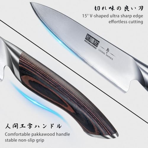 HOSHANHO 20PCS Knife Set, Ultra Sharp Japanese Kitchen Knife Set with Block