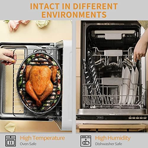 Roasting Rack with Integrated Feet, Cooling Drying Rack Enameled Coating