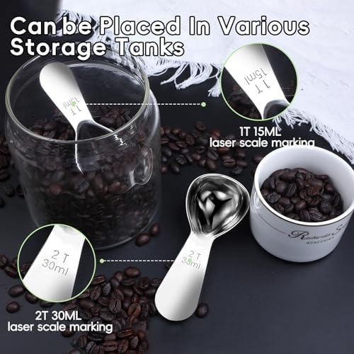 Coffee Scoop 1 Tablespoon Measuring Spoons for Ground Coffee15ML18/8(2pcs).