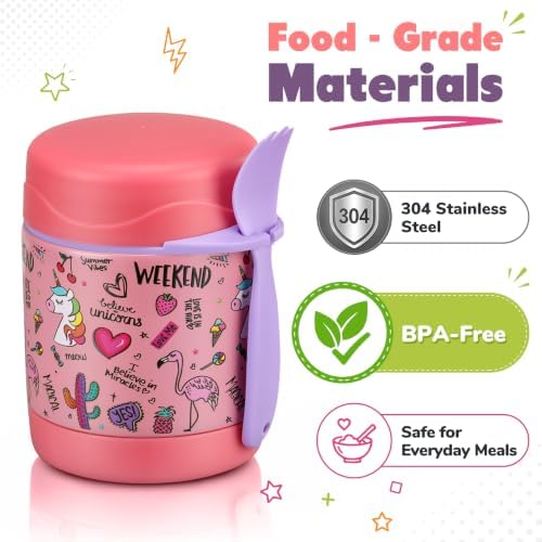 10oz Soup Thermo for Hot Food Kids,Lunch Thermo Kids Food Jar with Spoon