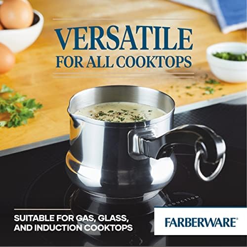 Farberware Classic Series Stainless Steel Butter Warmer, Melting Pot, Milk Warmer Pot 0.6 Quarts (Pack of 4)