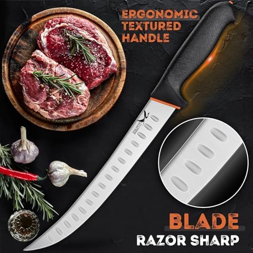 Golden Bird Butcher Knife Set for Meat Cutting, Gifts for Men Women