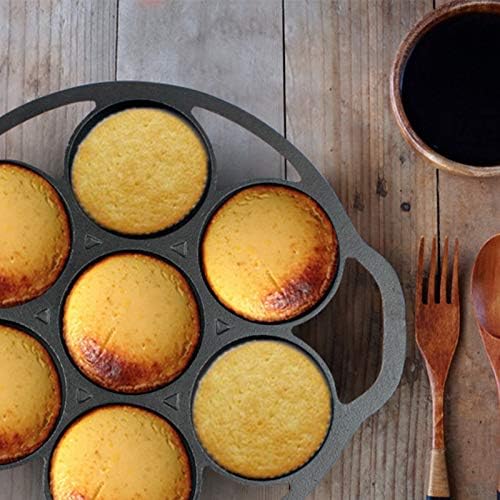 11.2" Pre-seasoned Cast Iron Muffin Pan with Heat Resistant Gloves