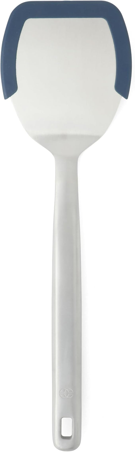 Calphalon Prime Stainless Steel Turner W/Navy Blue Silicone Rim