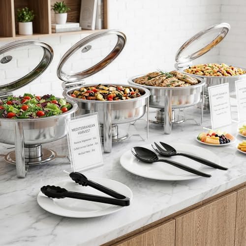 24 Pcs Disposable Black Plastic Serving Utensils,8 Set Including 9.72" Plastic Serving Spoons, Forks and 8.46" Tongs, for Dinner Parties, Buffets,Banquets, Events, Weddings, and Daily Use