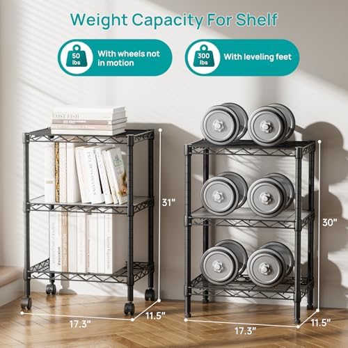 SINGAYE Small Shelves Kitchen Storage Shelf Wire Shelving Metal Adjustable