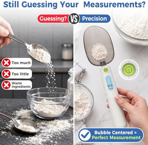 Digital Measuring Spoon Scale Rechargeable, 0.1g High Precision Gram Spoon