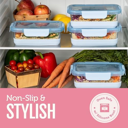 Ello Duraglass Refresh 3.4 Cup Meal Prep Containers, 10 Pc, Dusk Delight, (Pack of 2)
